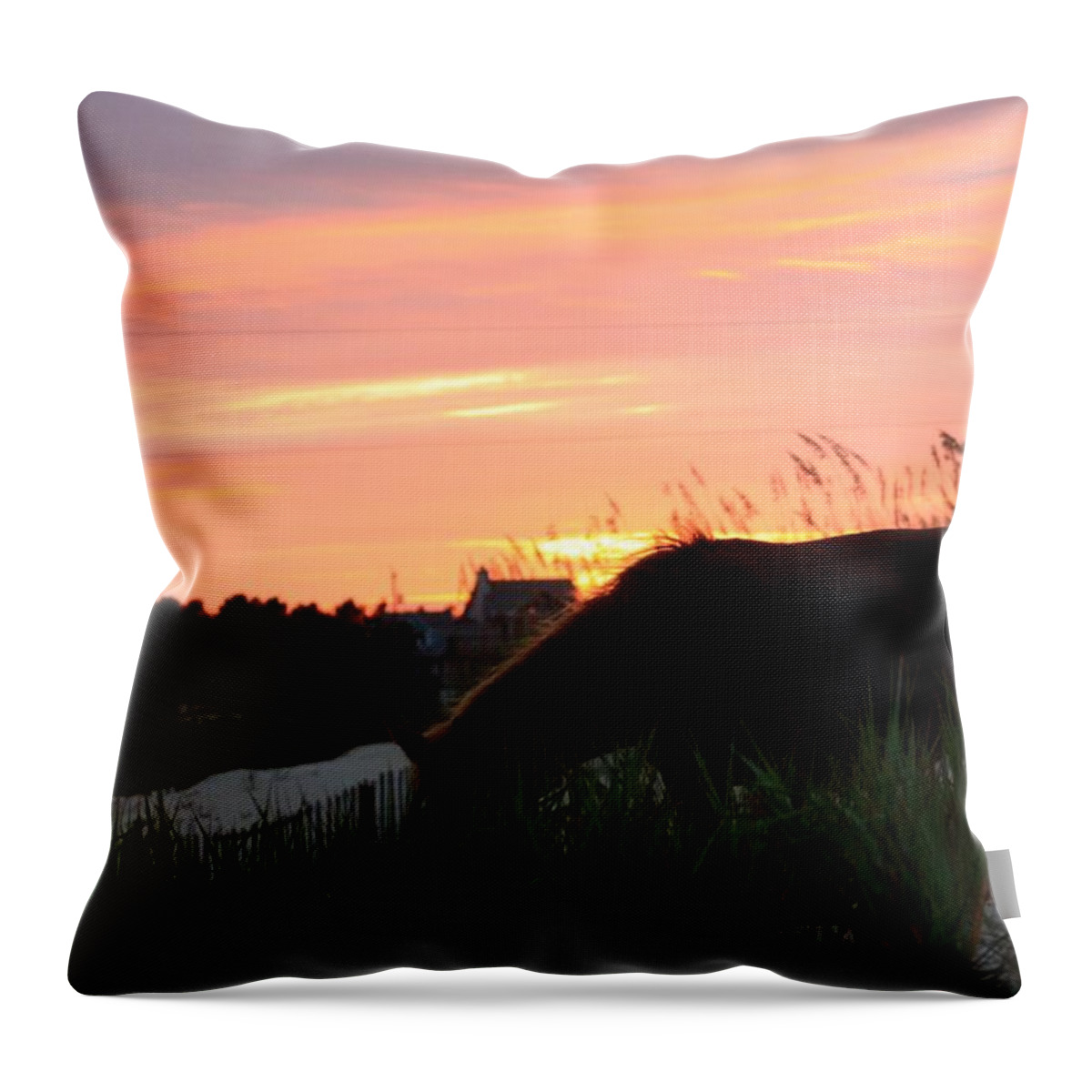 Wild Spanish Mustang Throw Pillow featuring the photograph Wild Silhouette at Sunset by Kim Galluzzo