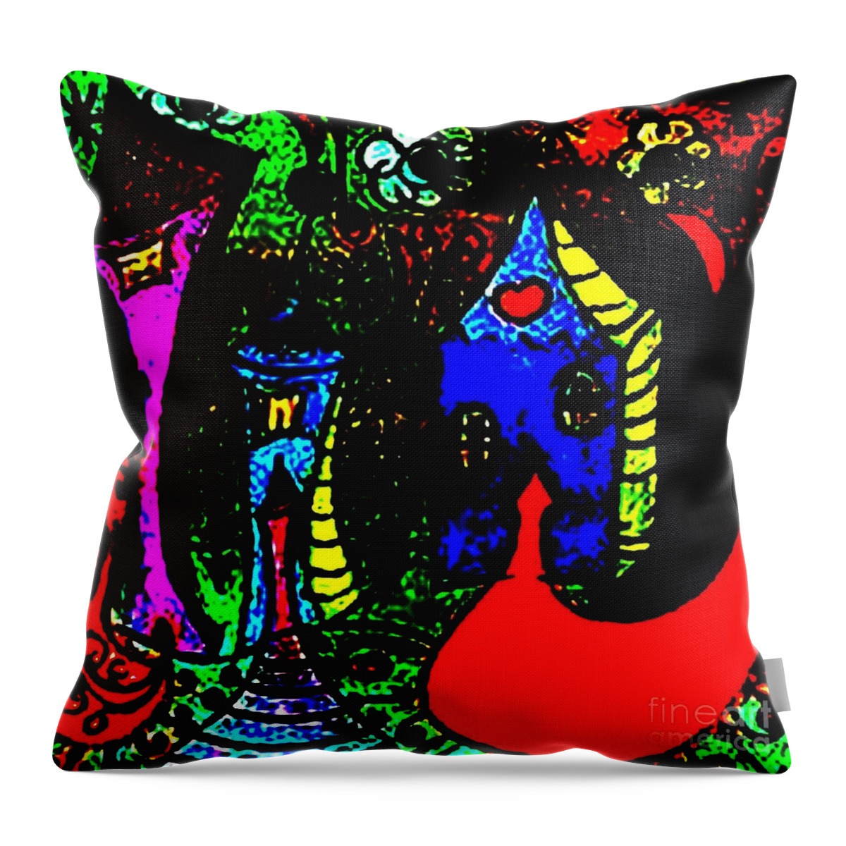 Acrylic And Digital Throw Pillow featuring the painting Wild World by James and Donna Daugherty