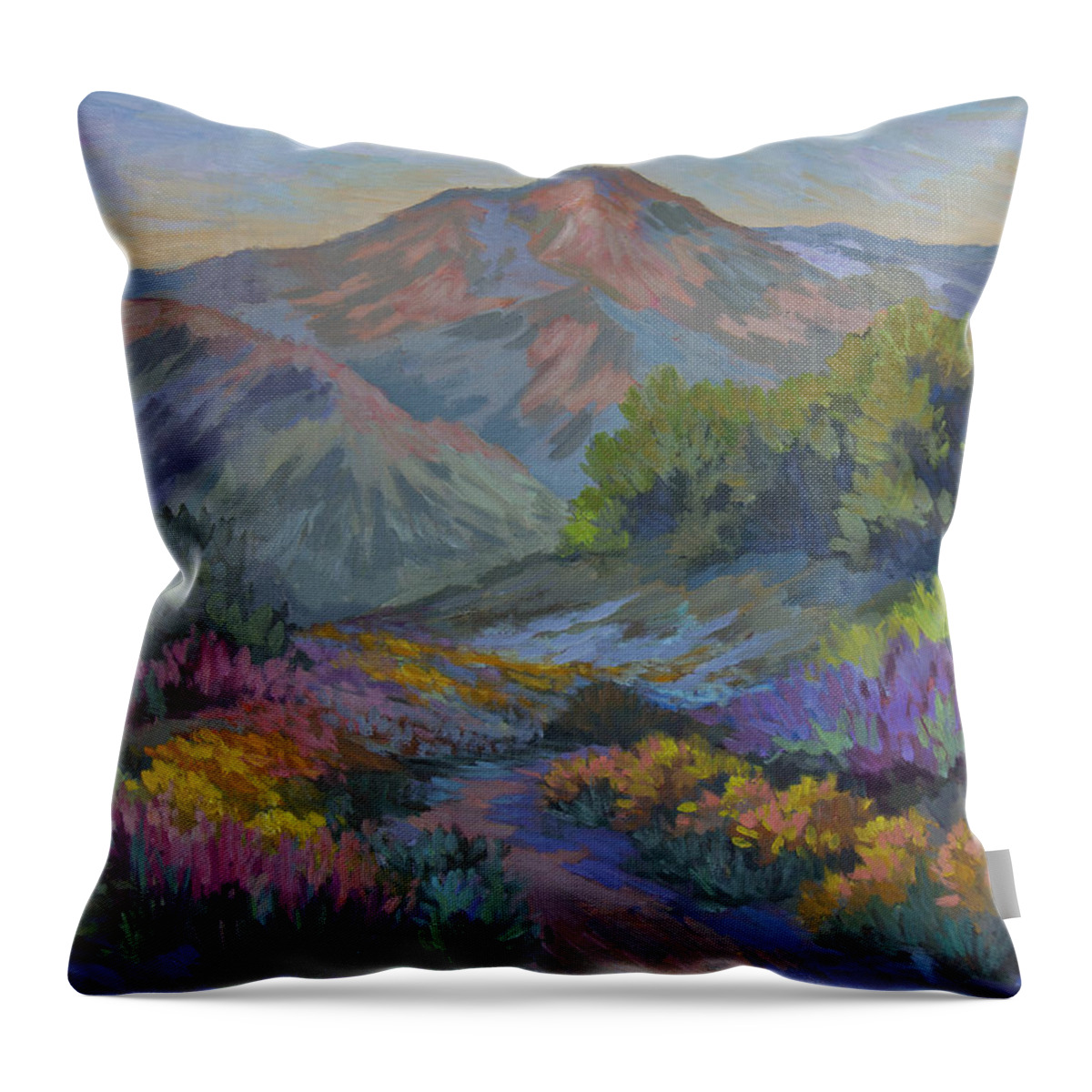 Wildflowers Throw Pillow featuring the painting Wildflowers in Full Bloom by Diane McClary