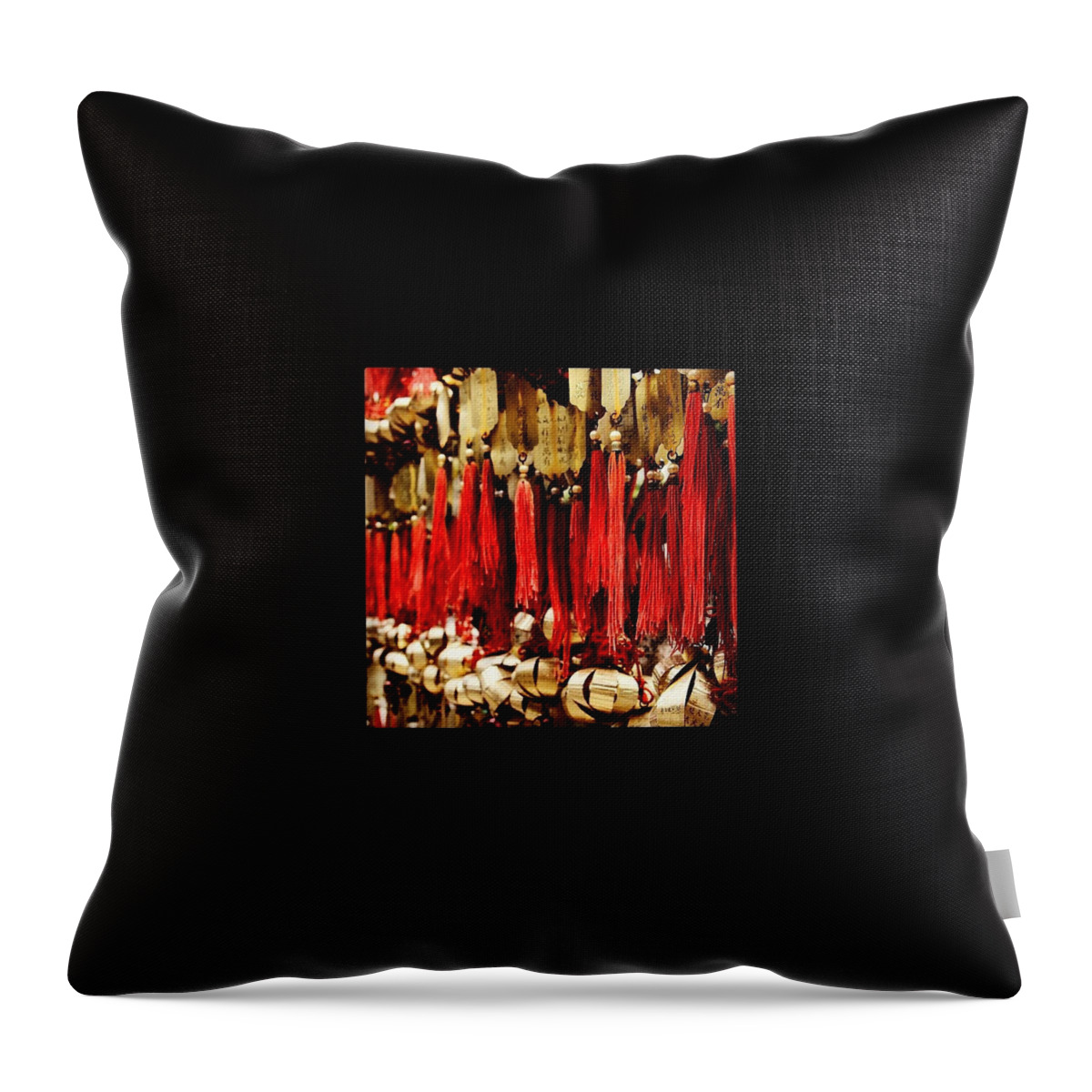  Throw Pillow featuring the photograph Will Figure Out Why These Are Hanging by Lorelle Phoenix