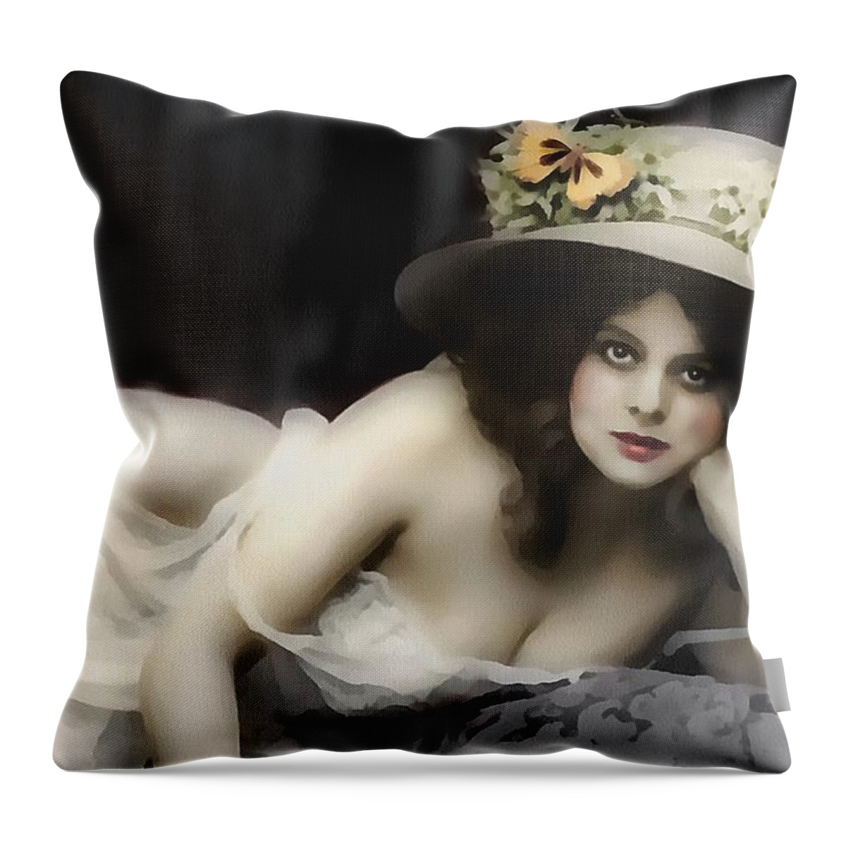 Woman Throw Pillow featuring the painting Will You Love Me In The Morning by Georgiana Romanovna