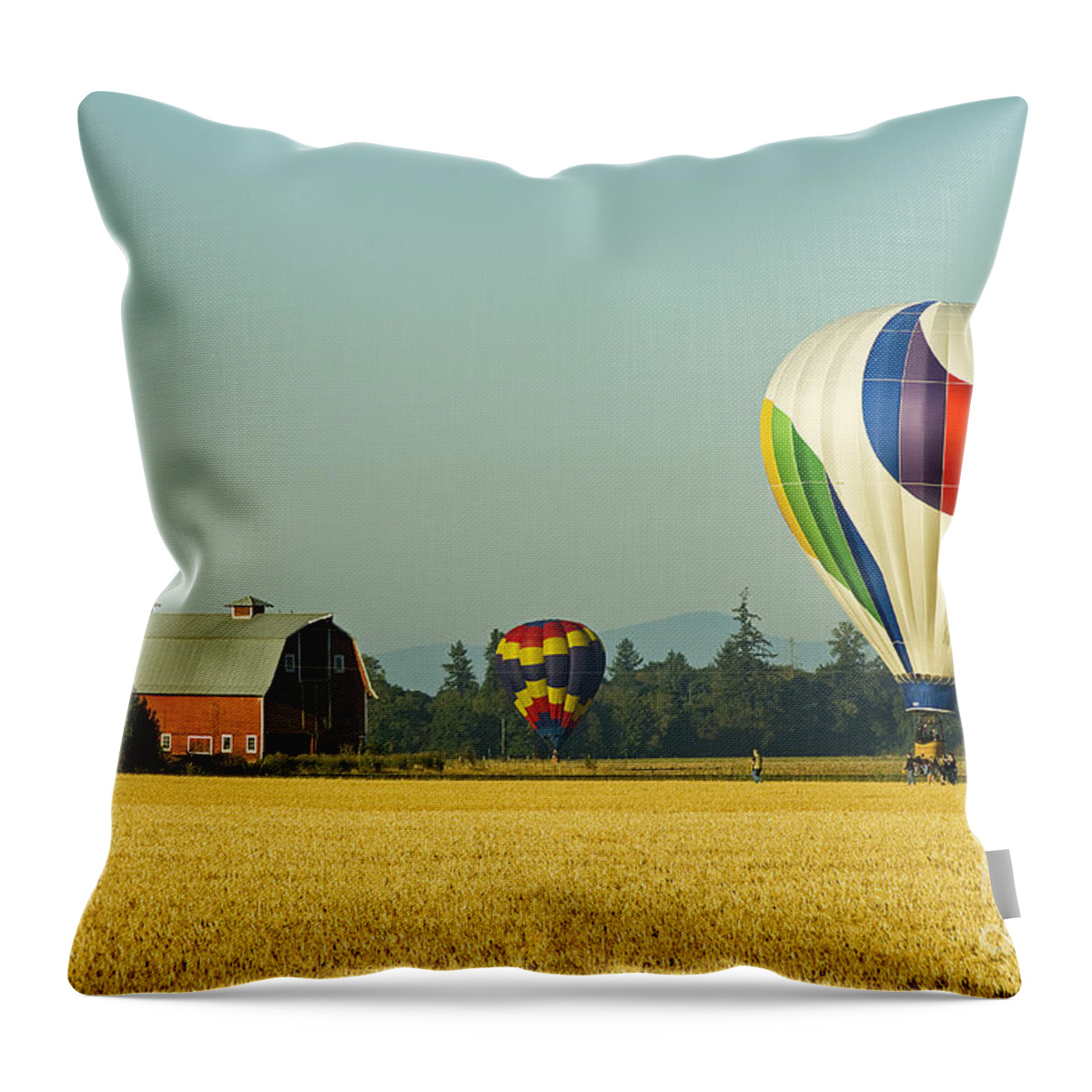 Hot Throw Pillow featuring the photograph Willamette Valley Ballooning by Nick Boren