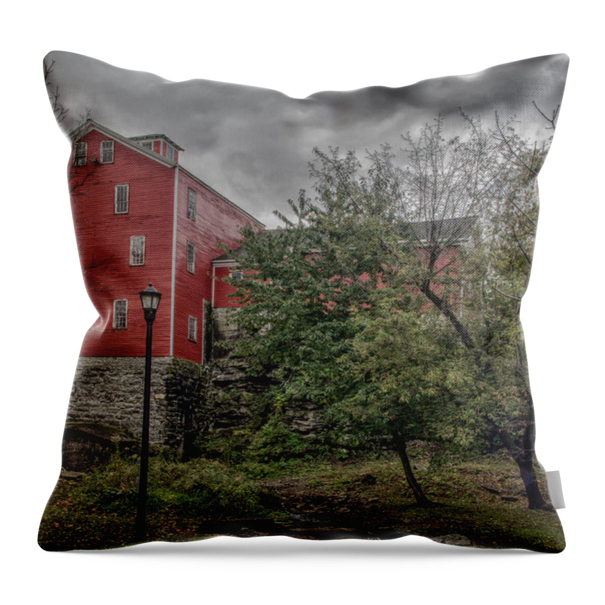 Buildings Throw Pillow featuring the photograph Williamsville Water Mill 7D08149hdr by Guy Whiteley