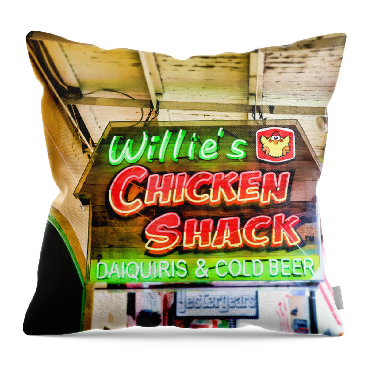 Urban Throw Pillow featuring the photograph Willie's CHicken Shack by Sylvia Cook