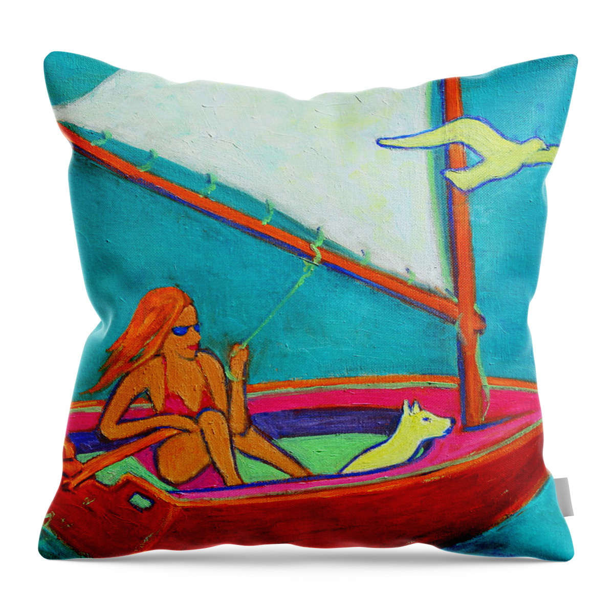 Pop Art Throw Pillow featuring the painting Wind Beneath My Wings I by Xueling Zou