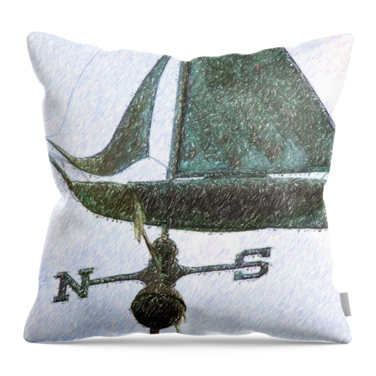 Weather Vane Throw Pillow featuring the photograph Wind Blows by Dale Powell