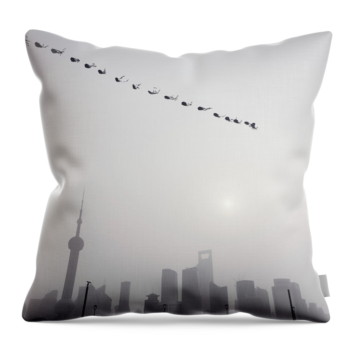 Chinese Culture Throw Pillow featuring the photograph Wind Of Shanghai by Blackstation