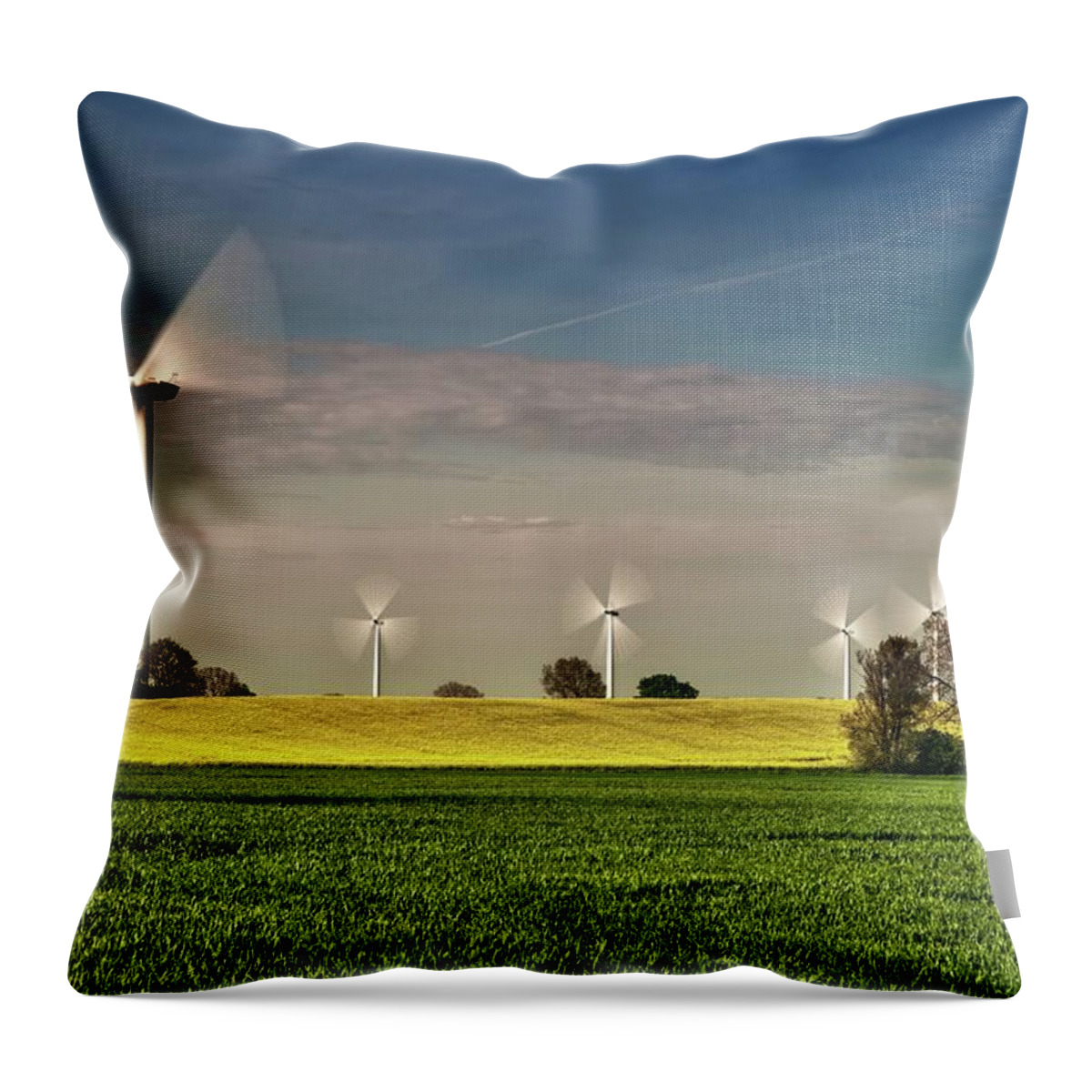 Environmental Conservation Throw Pillow featuring the photograph Wind Park by Siegfried Haasch