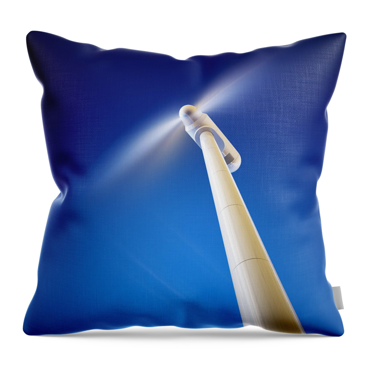 Wind Throw Pillow featuring the photograph Wind Turbine from below by Johan Swanepoel