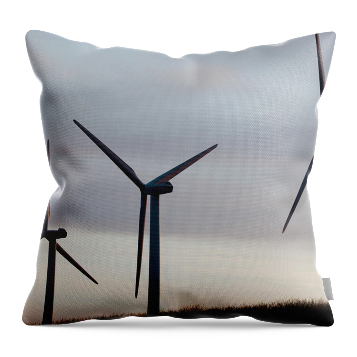 Air Throw Pillow featuring the photograph Windmills Used To Generate Electrical by Henry Georgi