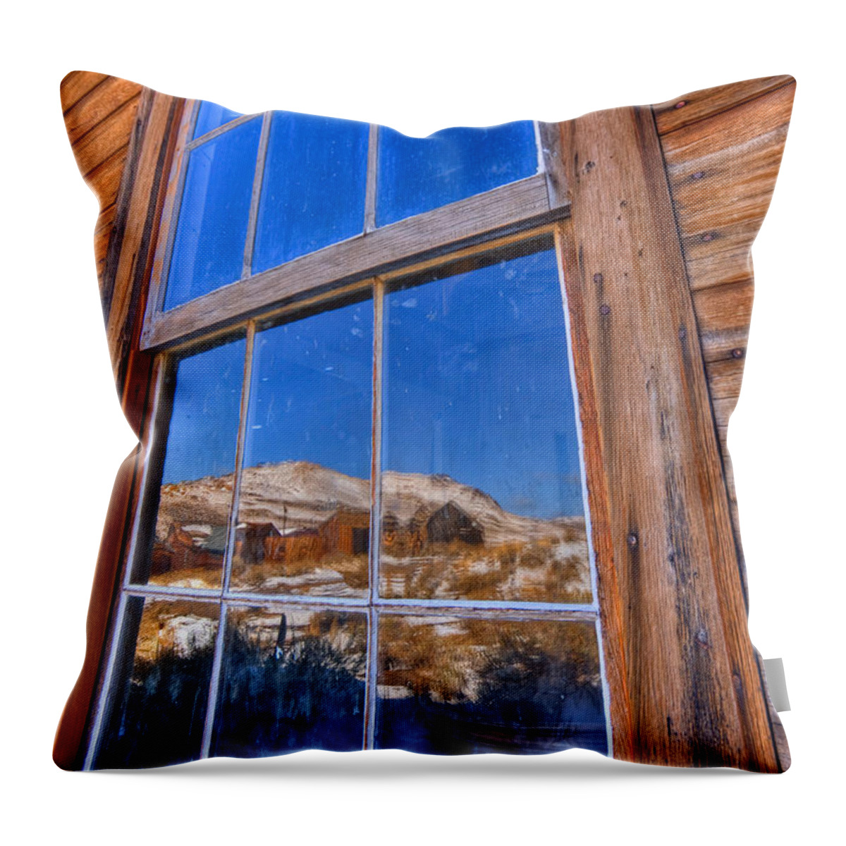 Bodie Throw Pillow featuring the photograph Window to Bodie by Beth Sargent
