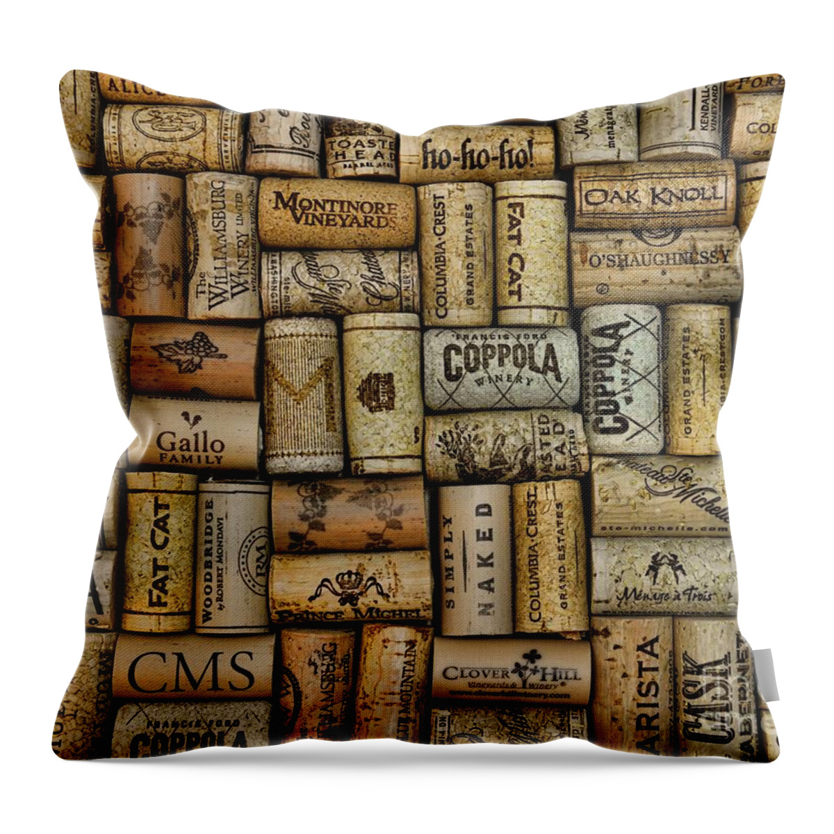 Paul Ward Throw Pillow featuring the photograph Wine Corks after the Wine Tasting by Paul Ward
