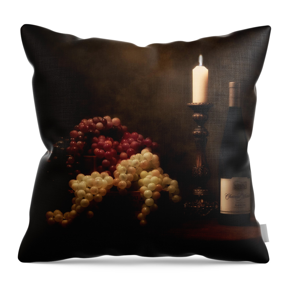 Alcohol Throw Pillow featuring the photograph Wine Harvest Still Life by Tom Mc Nemar