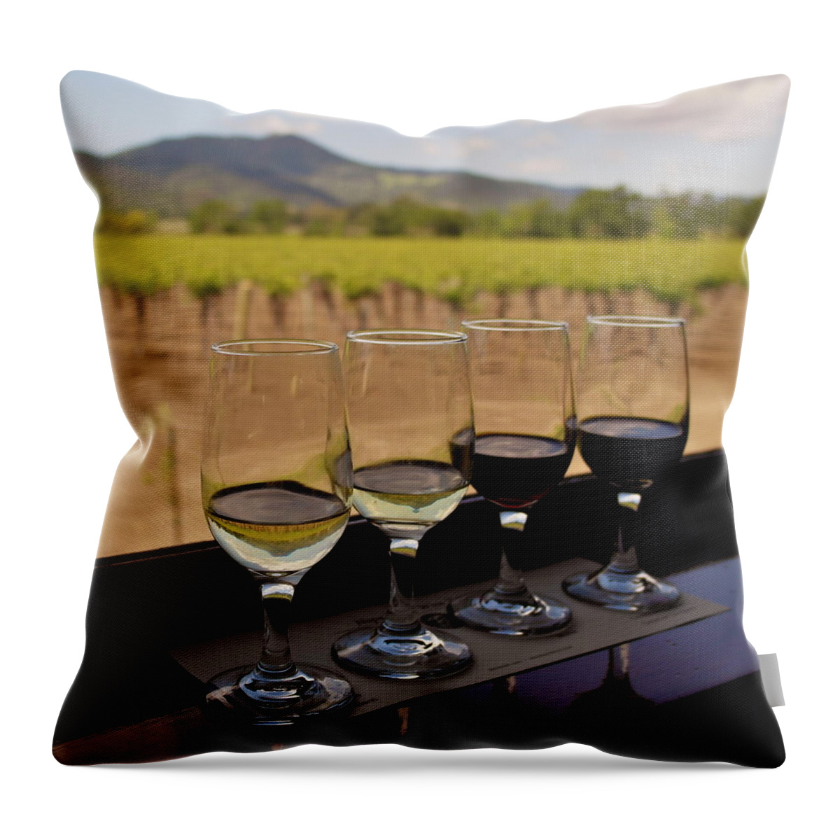 Wine Throw Pillow featuring the photograph Wine Train Tasting by Michele Myers