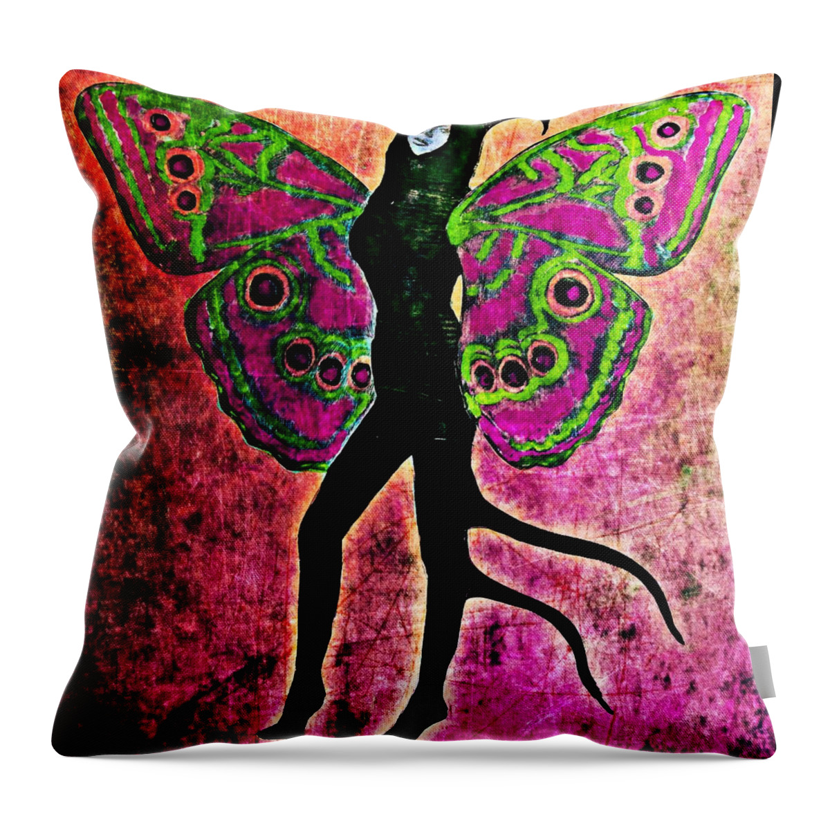 Women Throw Pillow featuring the digital art Wings 11 by Maria Huntley
