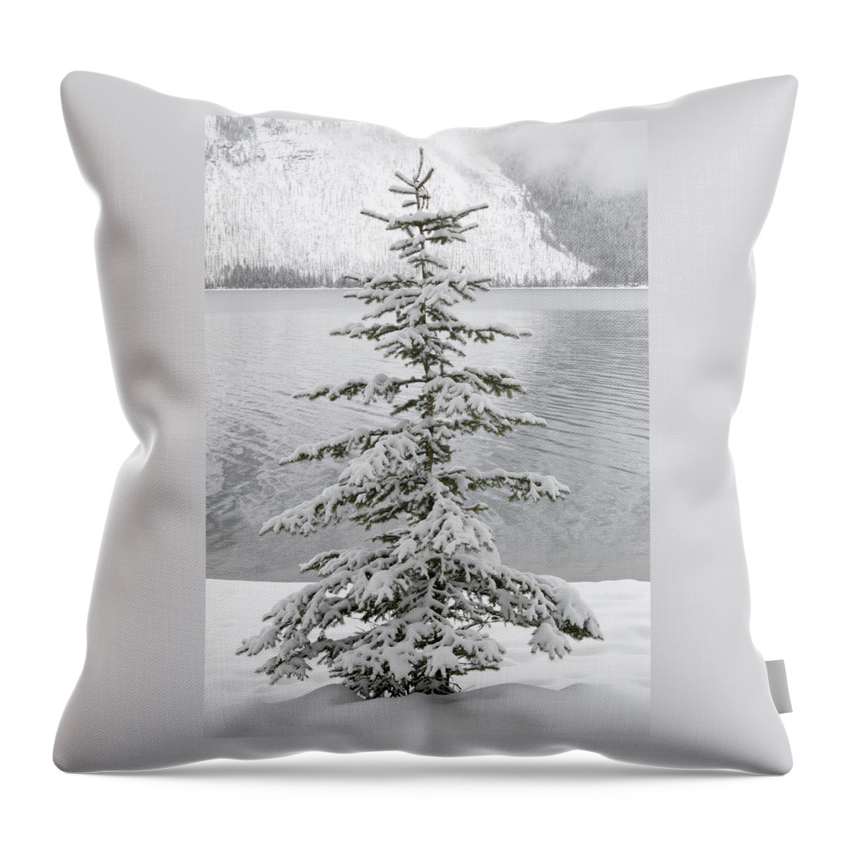 Montana Throw Pillow featuring the photograph Winter Decor by Diane Bohna