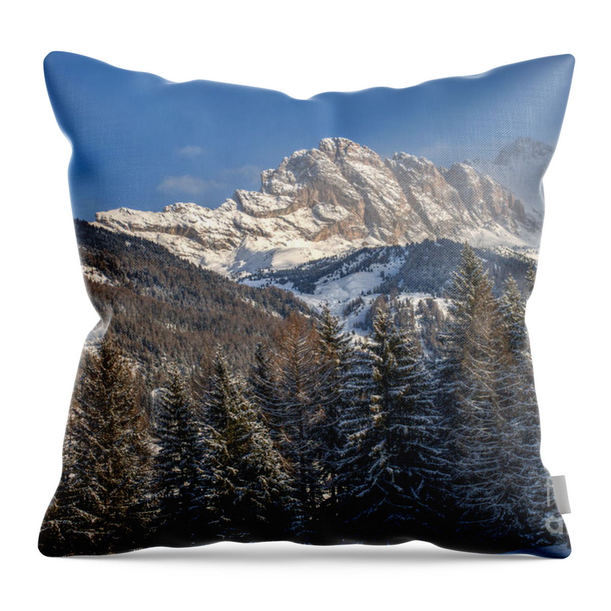 Winter Throw Pillow featuring the photograph Winter Dolomites by Martin Capek