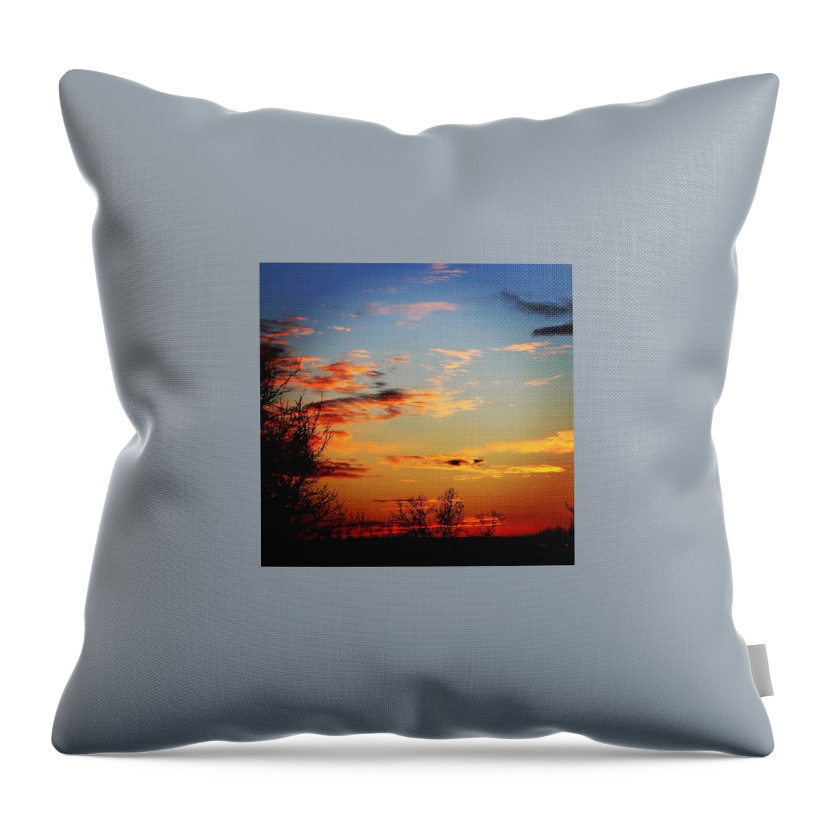 Sunset Throw Pillow featuring the photograph Winter Fire by Justin Connor