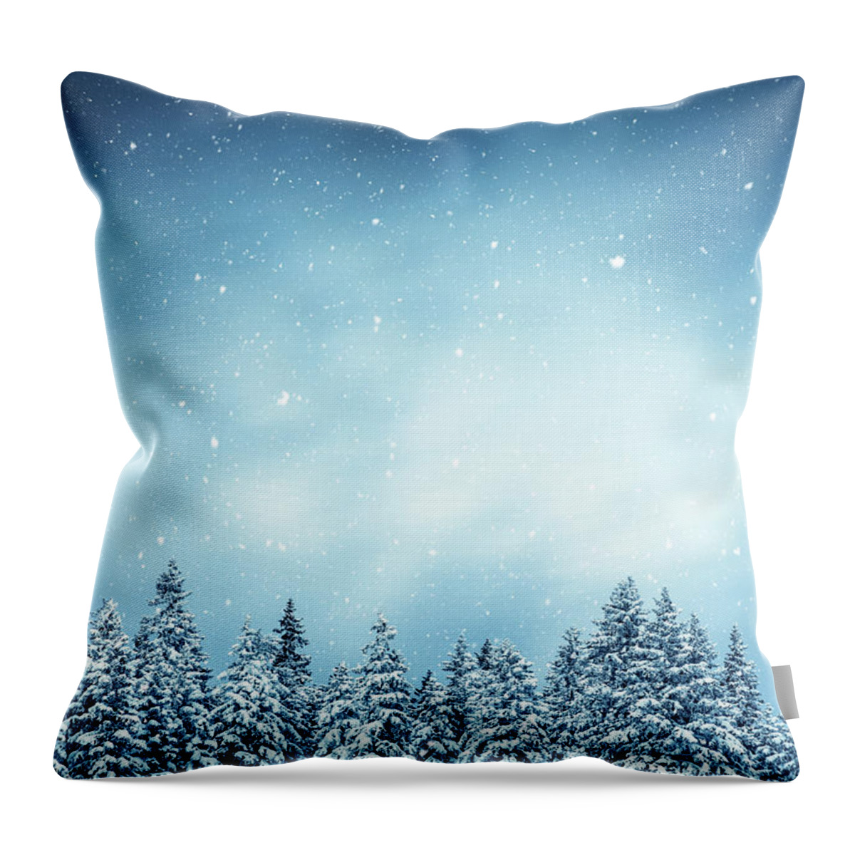 Scenics Throw Pillow featuring the photograph Winter Forest by Borchee