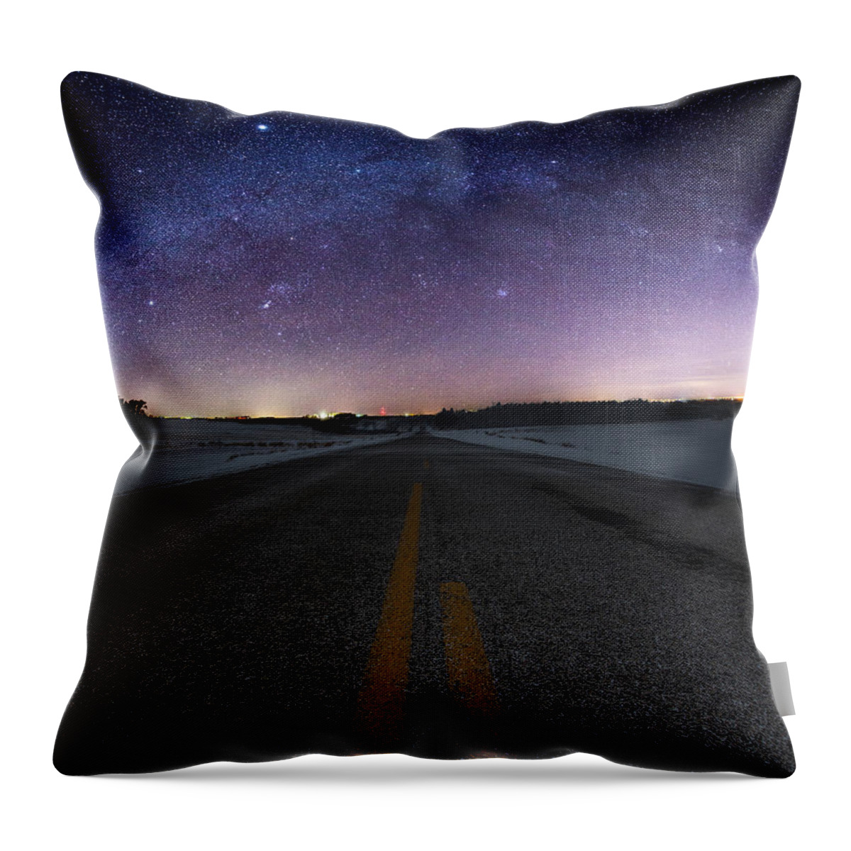 Winter Throw Pillow featuring the photograph Winter Milky Way by Aaron J Groen