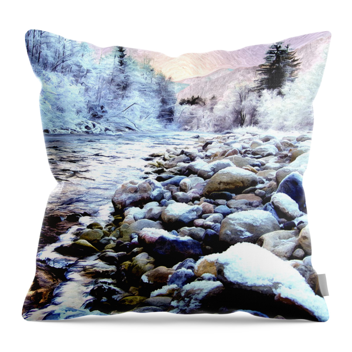 Winter Throw Pillow featuring the photograph Winter River by Sabine Jacobs