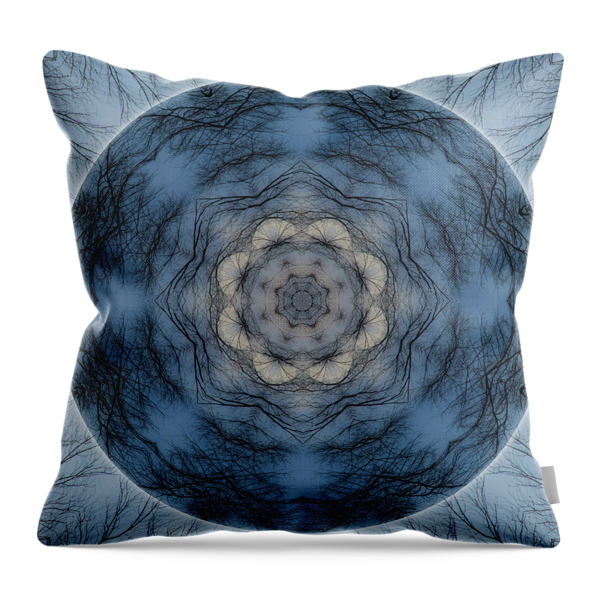 Mandala Throw Pillow featuring the photograph Winter Tree Mandala 1 by Beth Venner