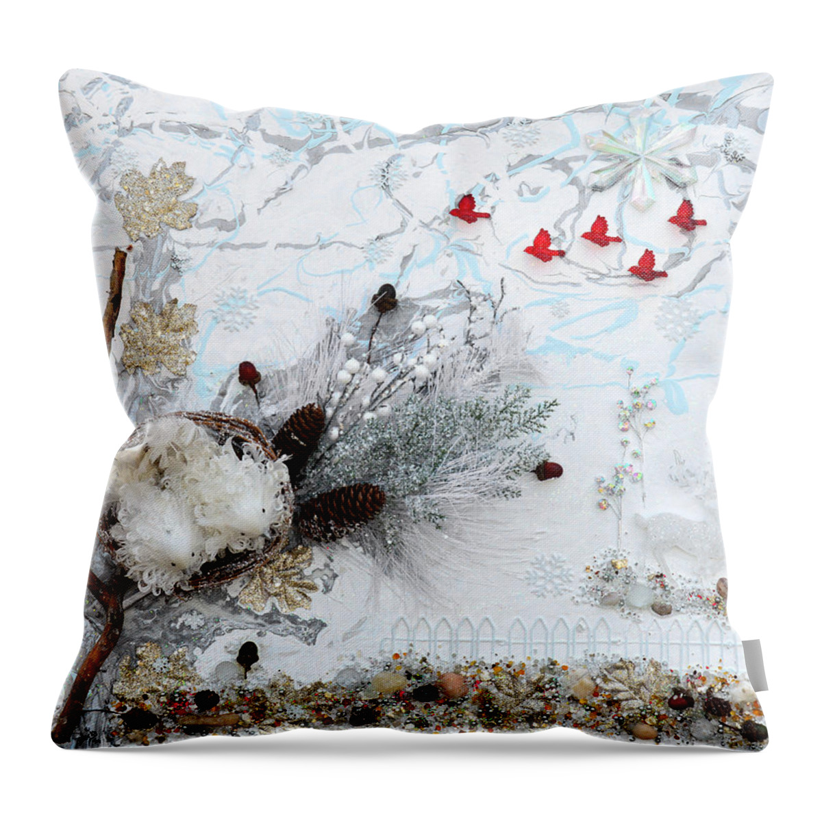 Winter Throw Pillow featuring the painting Winter Wonderland by Donna Blackhall