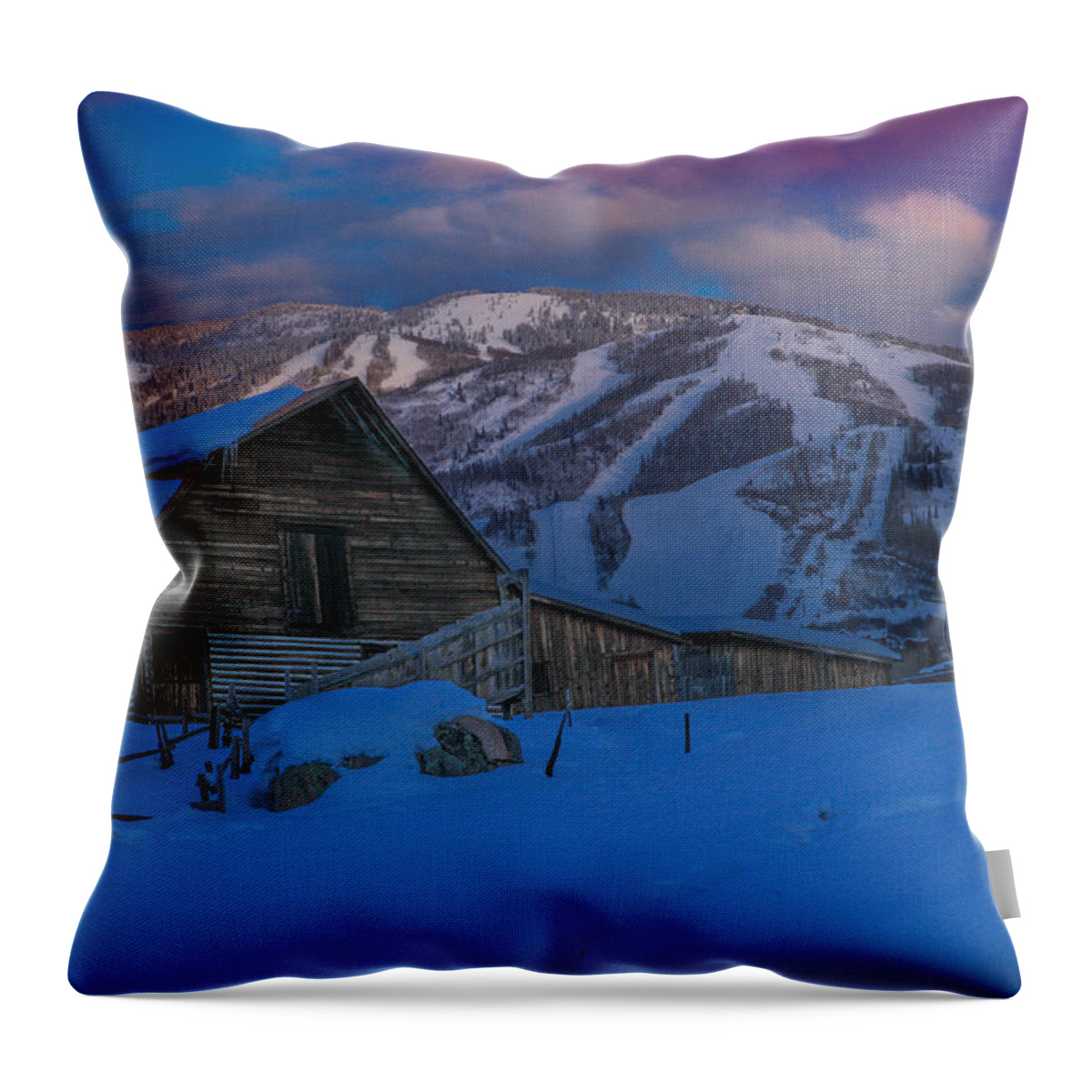 Steamboat Springs Throw Pillow featuring the photograph Winter's Touch by Kevin Dietrich
