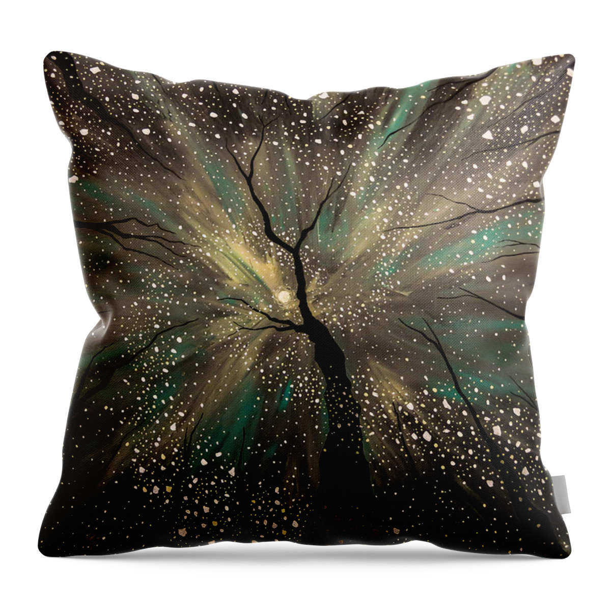 Winter Throw Pillow featuring the painting Winter's Trance by Joel Tesch
