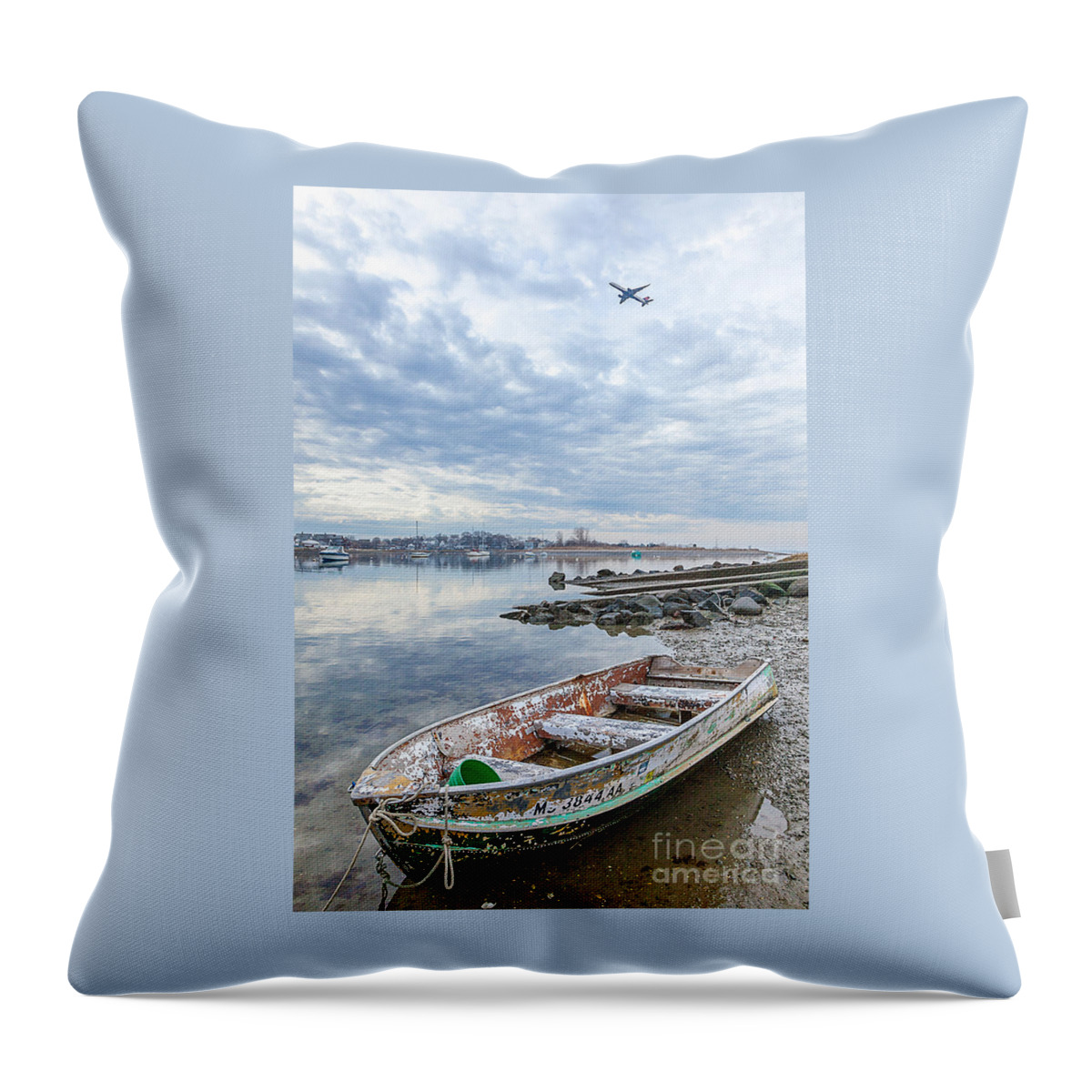 America Throw Pillow featuring the photograph Winthrop Harbor 3 by Susan Cole Kelly
