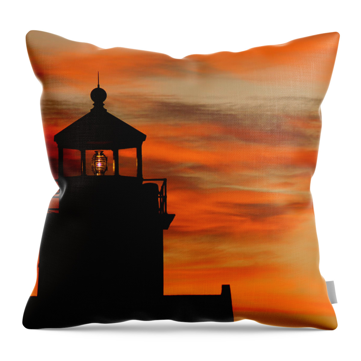 Lighthouse Throw Pillow featuring the photograph Wisps of Light by Bill Pevlor