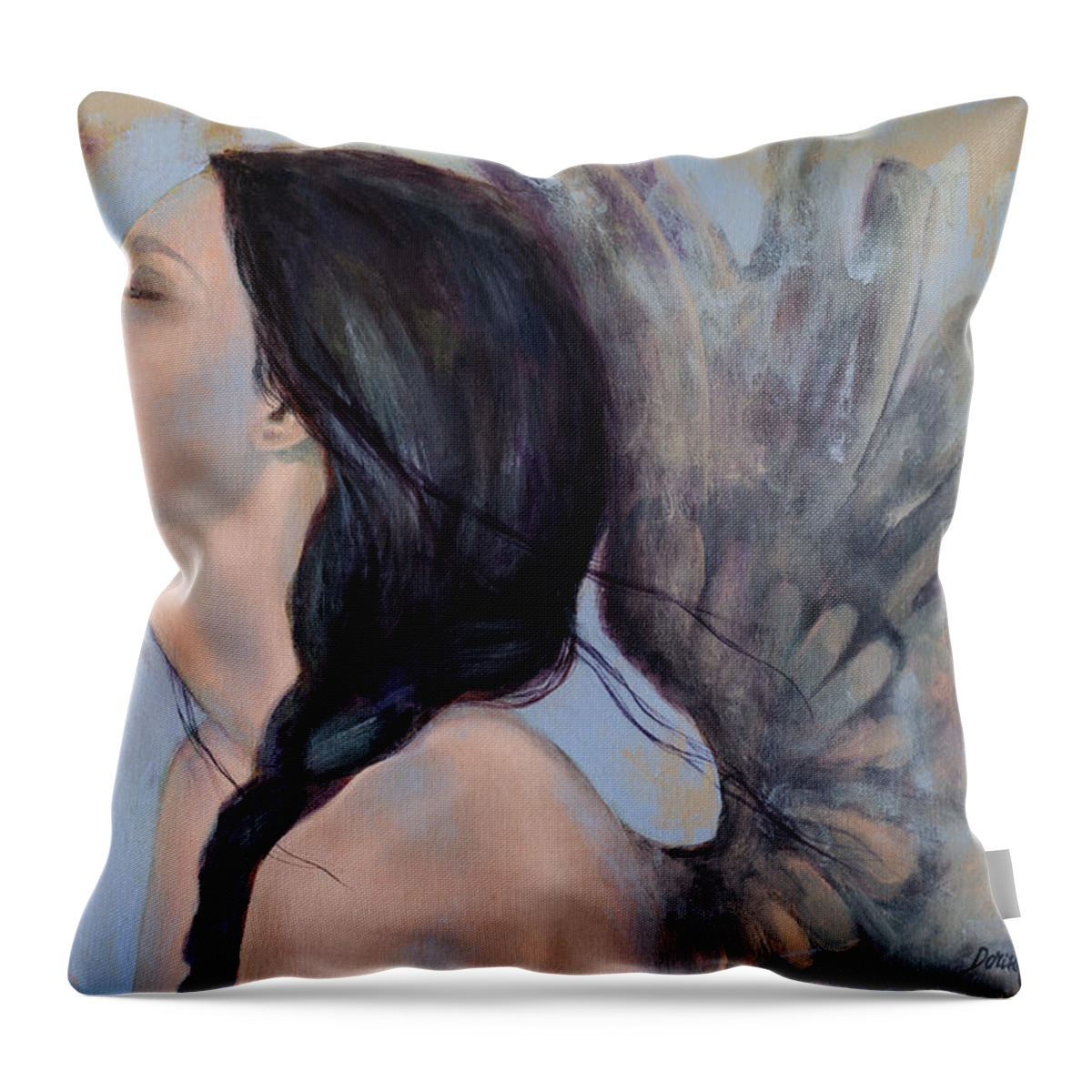 Art Throw Pillow featuring the painting With Ancient Love by Dorina Costras