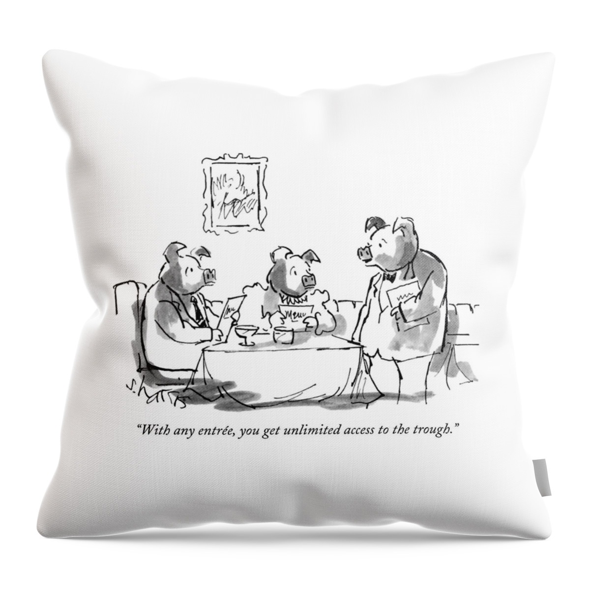 With Any Entree Throw Pillow