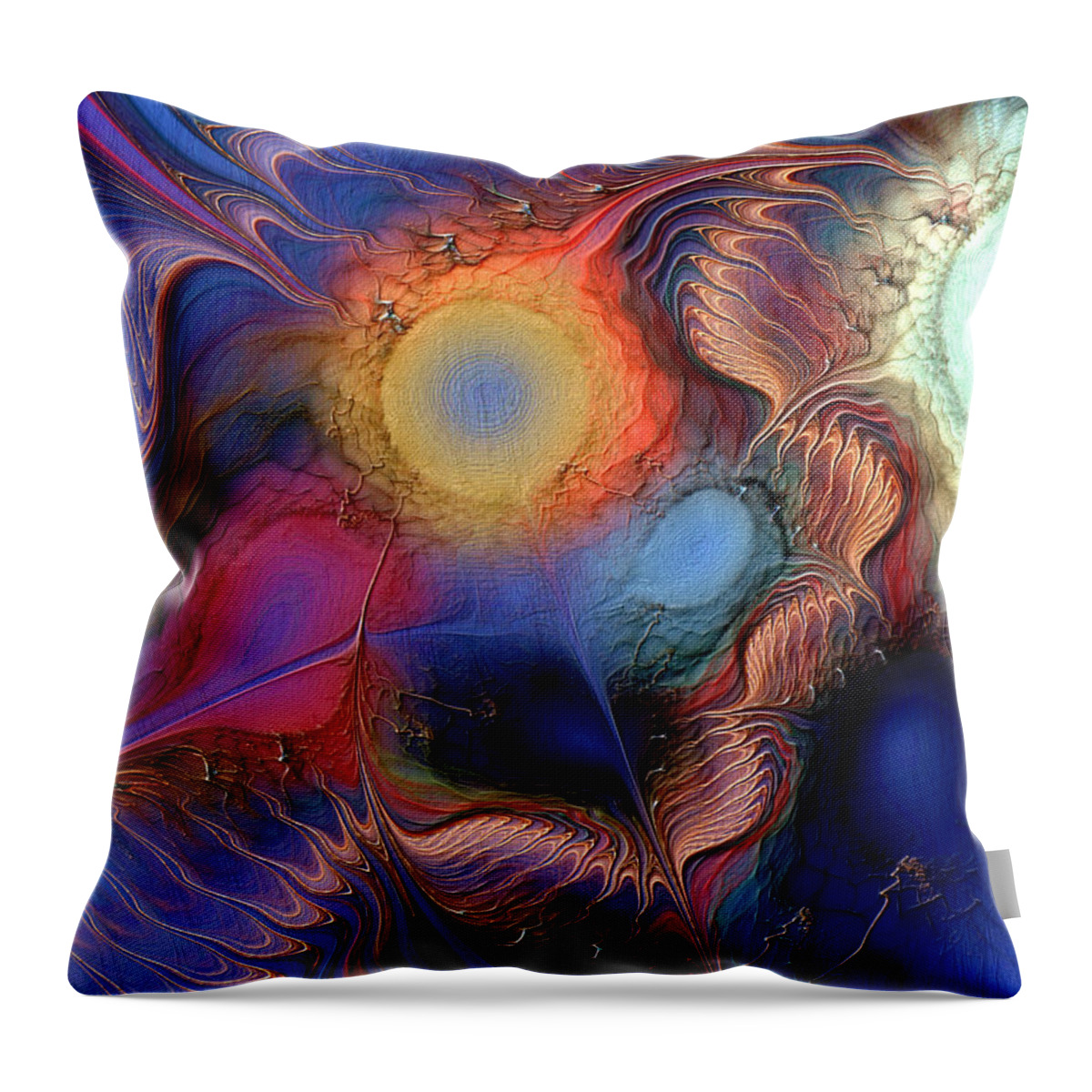 Abstract Throw Pillow featuring the digital art Within You and Without You by Casey Kotas