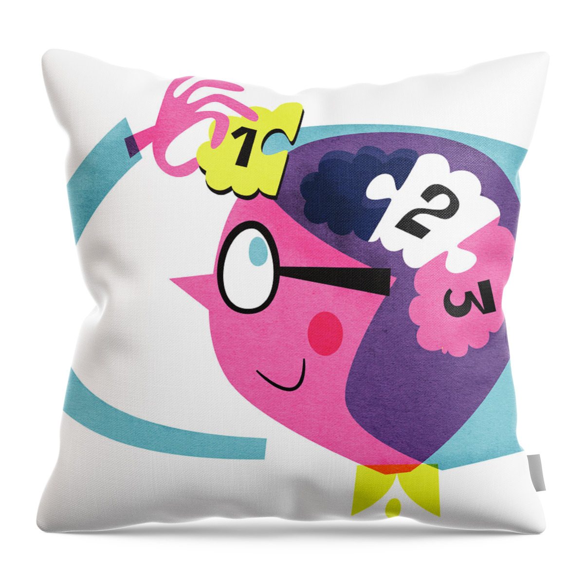30-35 Throw Pillow featuring the photograph Woman Connecting Numbered Jigsaw Puzzle by Ikon Ikon Images