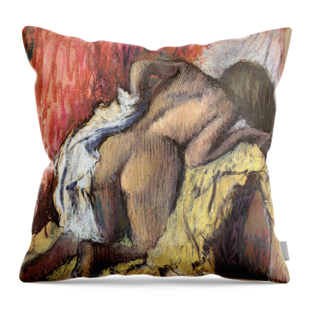 Degas Throw Pillow featuring the painting Woman Drying Herself by Edgar Degas