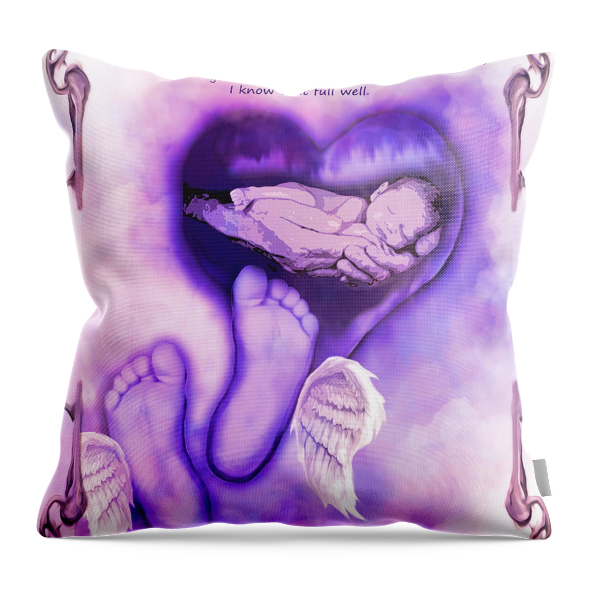 Wonderfully Made Throw Pillow featuring the digital art Wonderfully Made by Jennifer Page