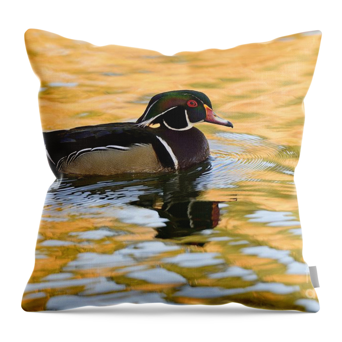 Duck Throw Pillow featuring the photograph Wood Duck Details by John F Tsumas