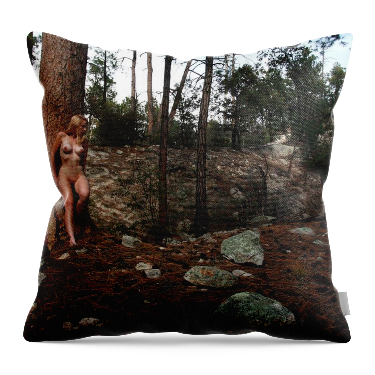 Woman Throw Pillow featuring the photograph Wood Nymph by Joe Kozlowski