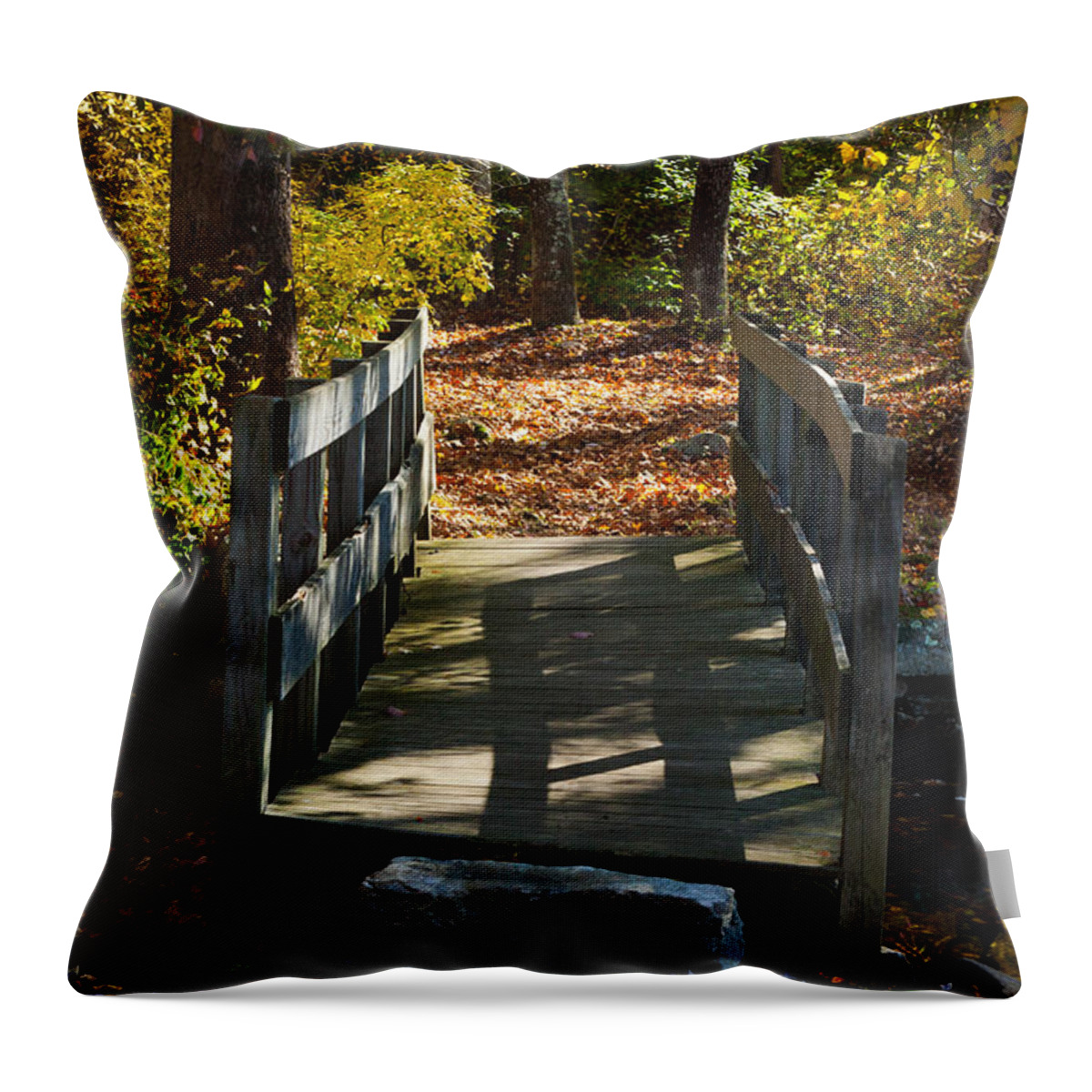 Sawmill Throw Pillow featuring the photograph Wooden Bridge - Ledyard Sawmill by Kirkodd Photography Of New England