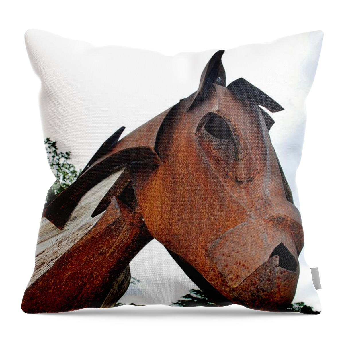 Horse Throw Pillow featuring the photograph Wooden Horse28 by Rob Hans