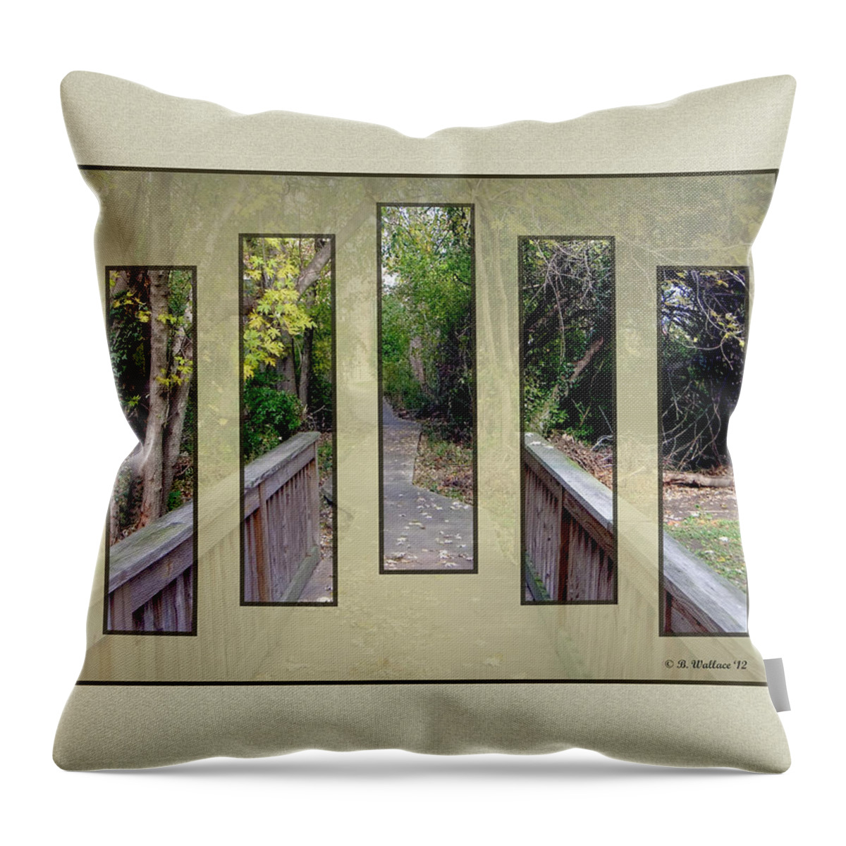 2d Throw Pillow featuring the photograph Wooden Walk Bridge by Brian Wallace