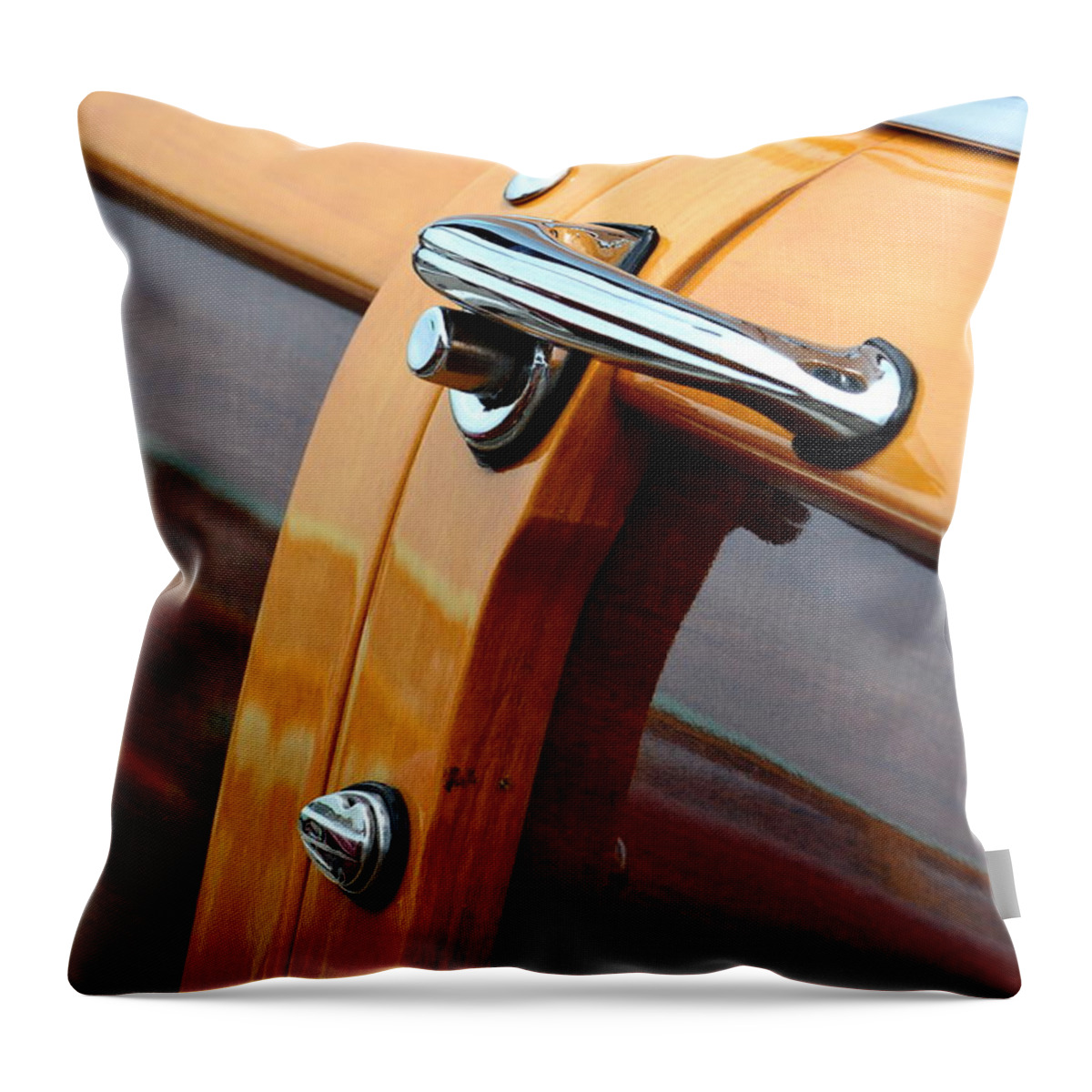  Throw Pillow featuring the photograph Woodie Handle by Dean Ferreira