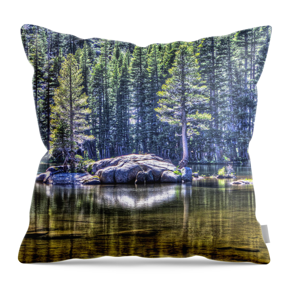 Woods Lake Throw Pillow featuring the photograph Woods Lake 1 by SC Heffner