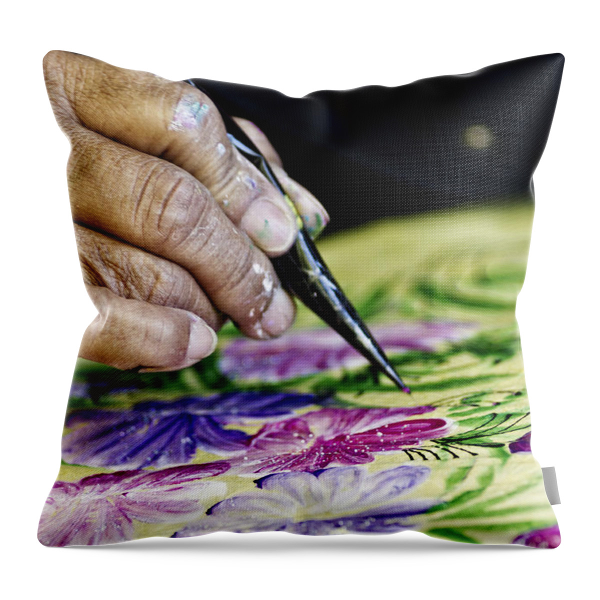Hand Throw Pillow featuring the photograph Work with the hands by Paulo Goncalves