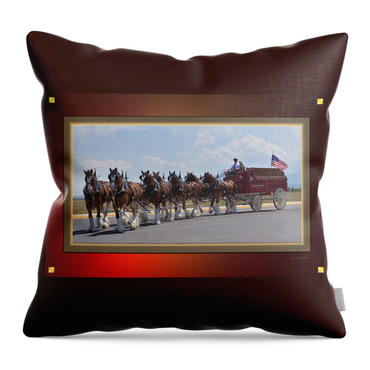 Animals Throw Pillow featuring the photograph World Renown Clydesdales by Kae Cheatham