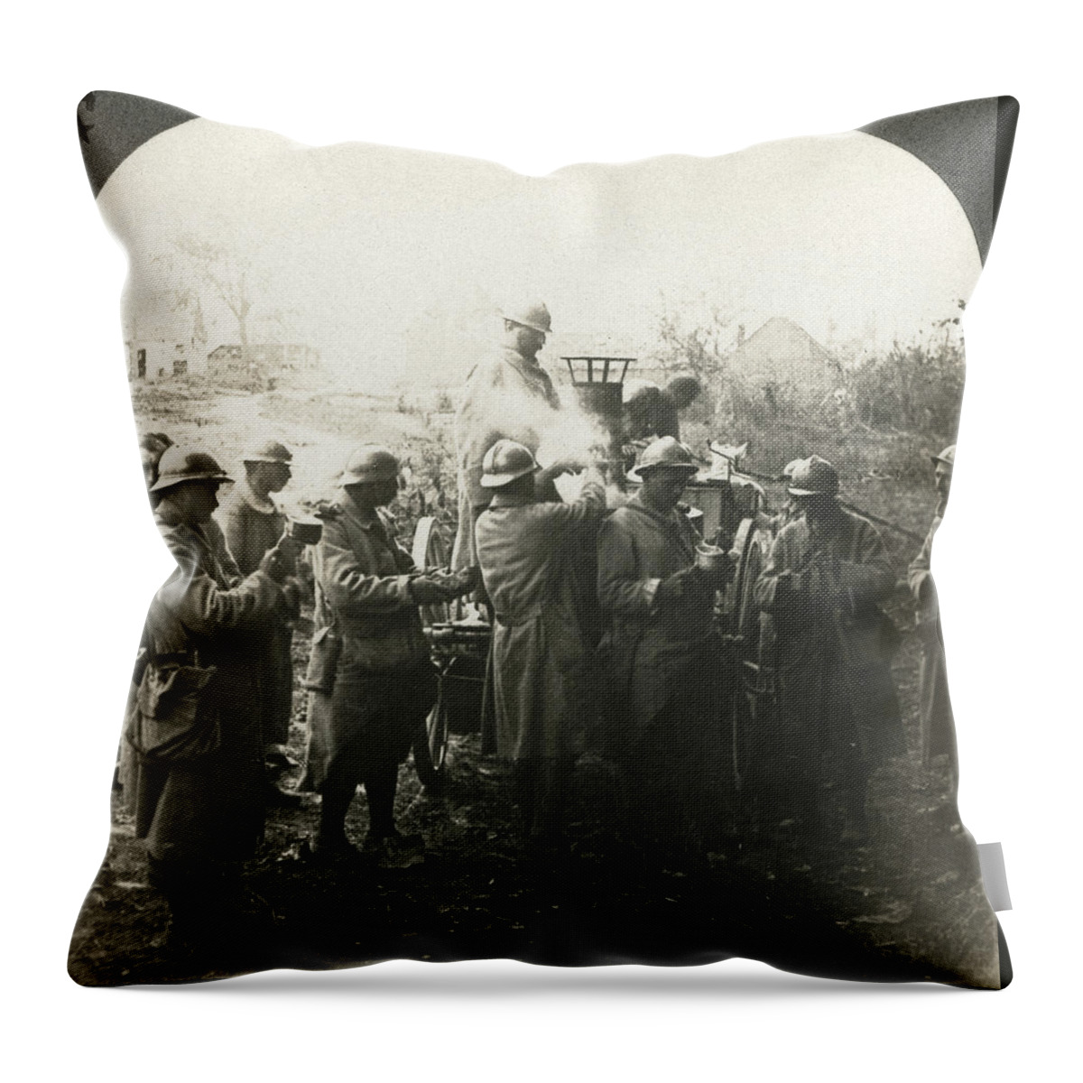 1914 Throw Pillow featuring the painting World War I Field Kitchen by Granger