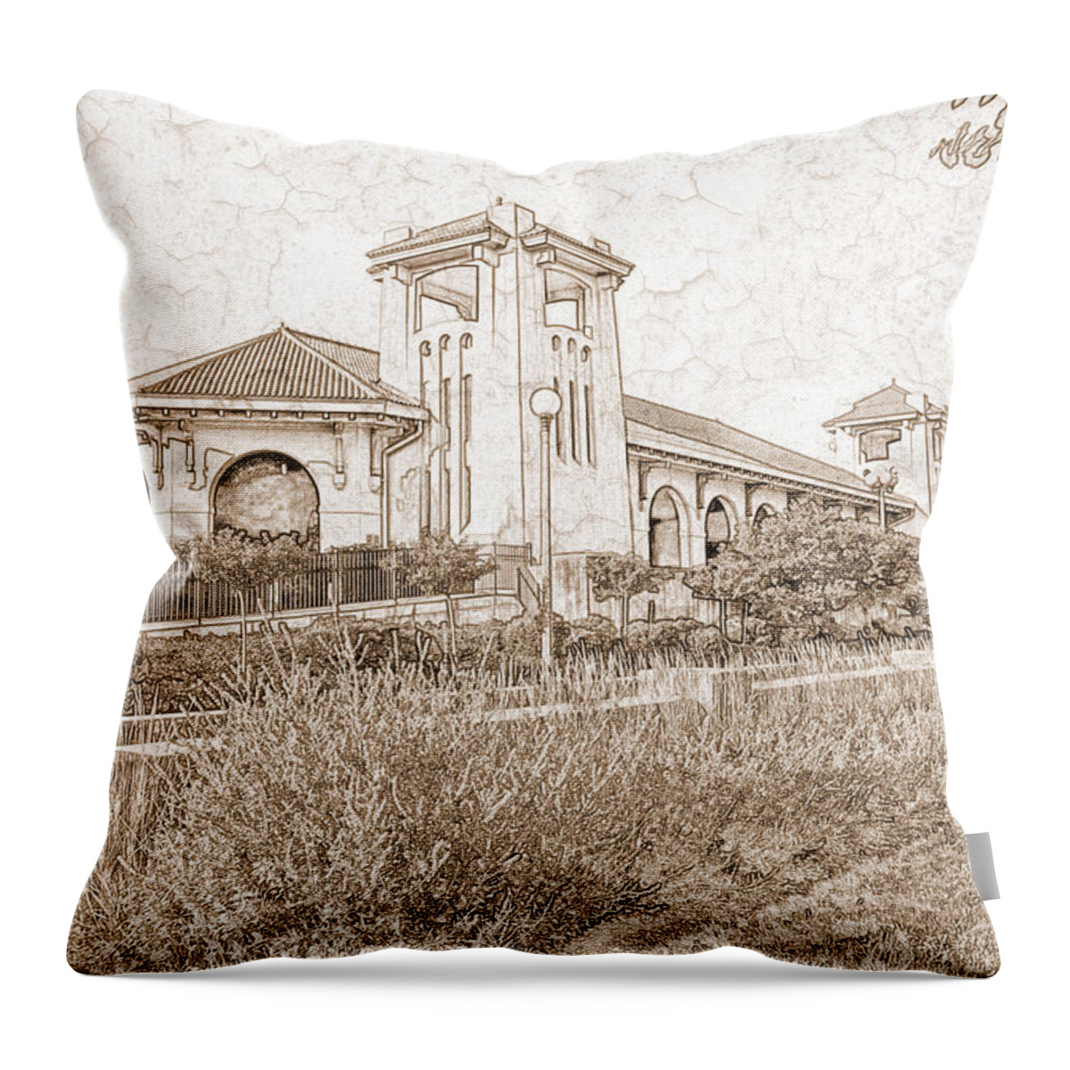 World's Fair Throw Pillow featuring the photograph World's Fair Pavilion at Forest Park St Louis by Greg Kluempers