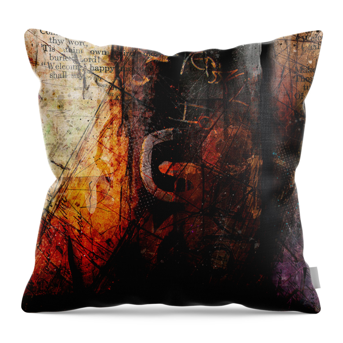 Abstract Throw Pillow featuring the digital art Wounded by Gary Bodnar