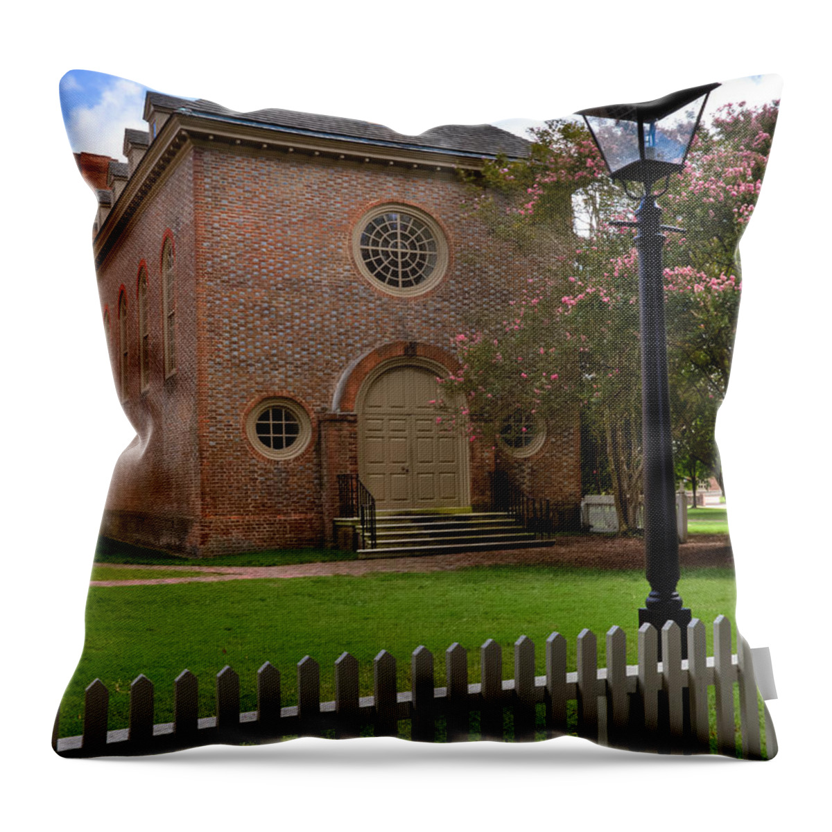 William & Mary Throw Pillow featuring the photograph Wren Chapel at William and Mary by Jerry Gammon